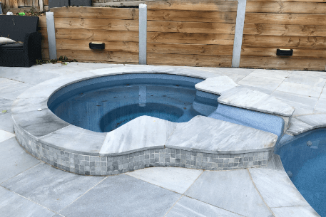 Curved stone pool