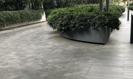 Hexagon pavement tiles